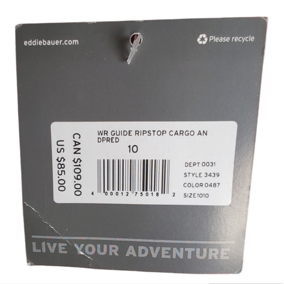 NWT Eddie Bauer Women's Guide Ripstop Cargo Ankle Pant Size 10 - Picture 4 of 7